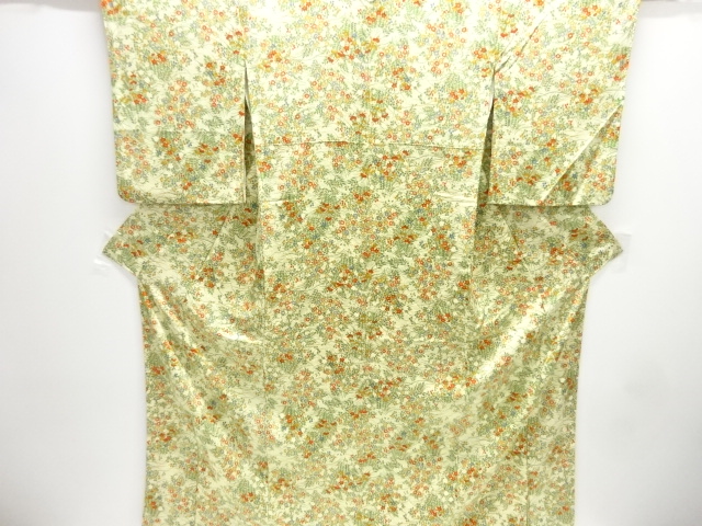 草花模様小紋着物